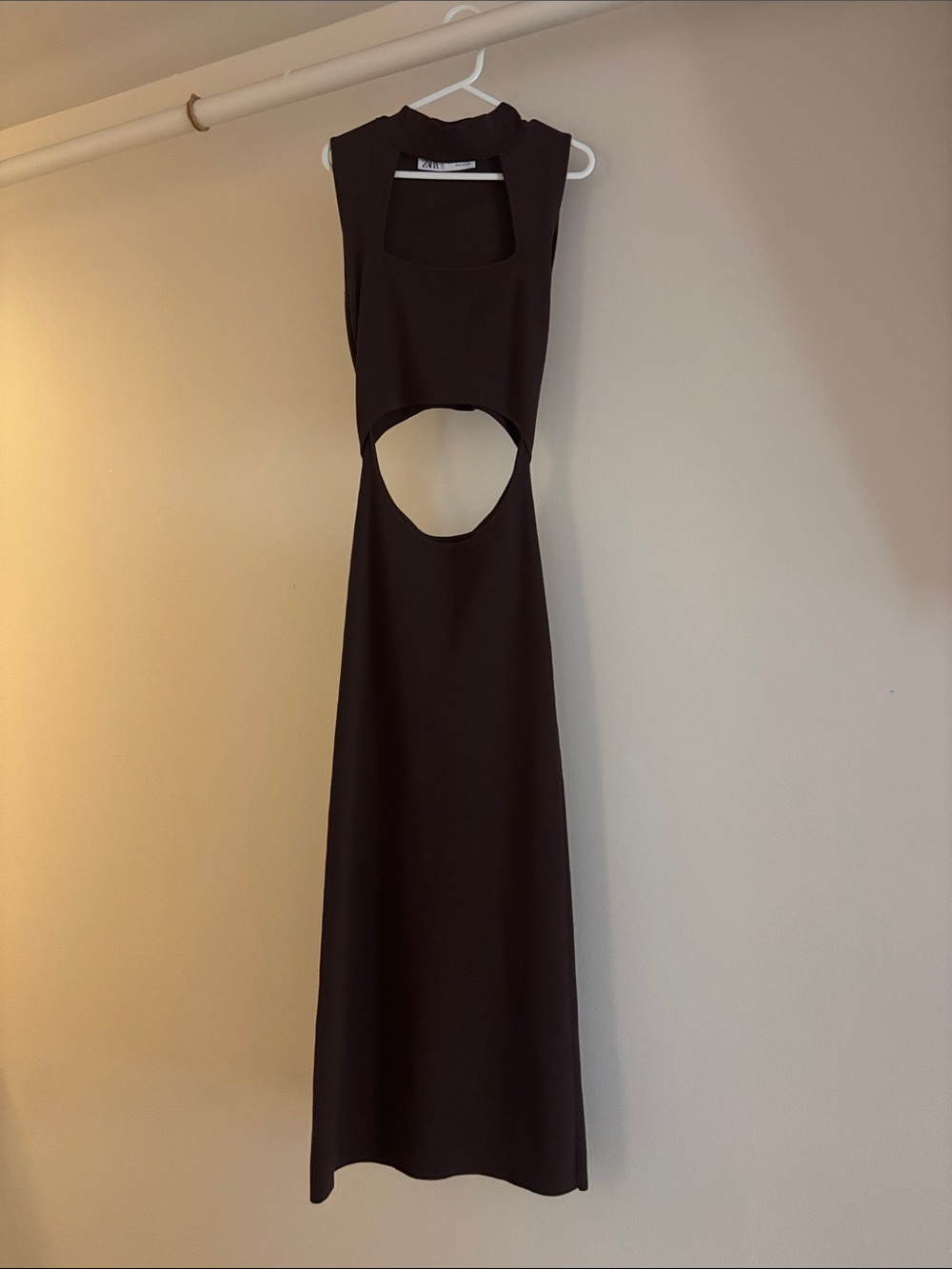 Zara Black Backless Cutout Maxi Dress